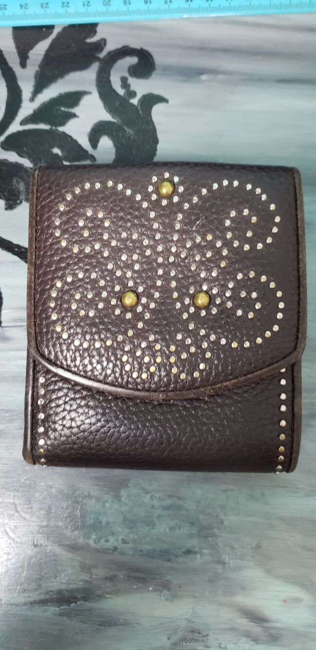 Brighton Butterfly Rivet Brown Leather Wallet